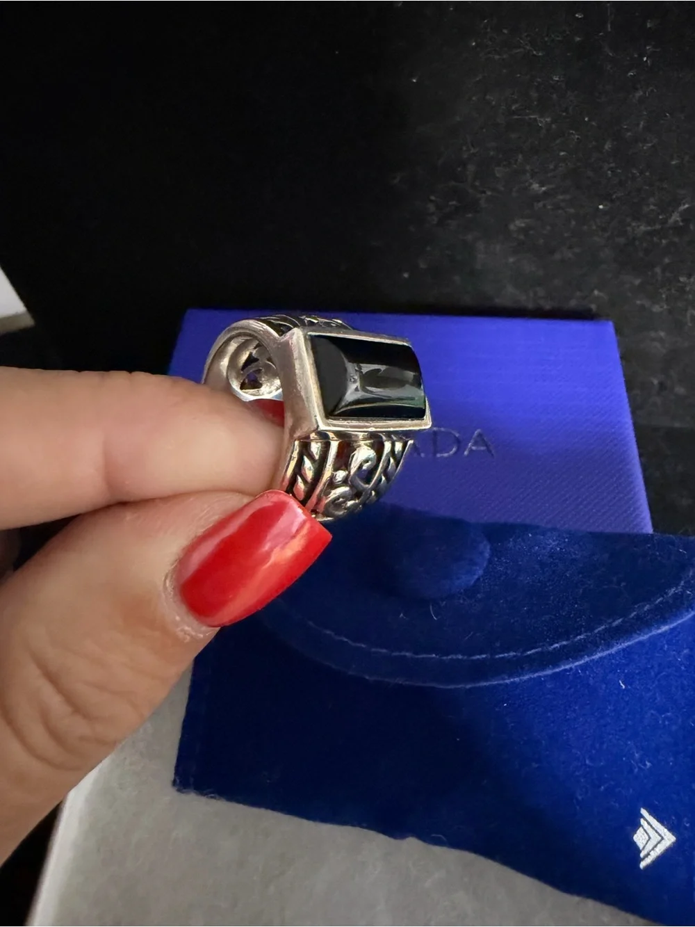 SILPADA Sterling silver black onyx ring. EUC